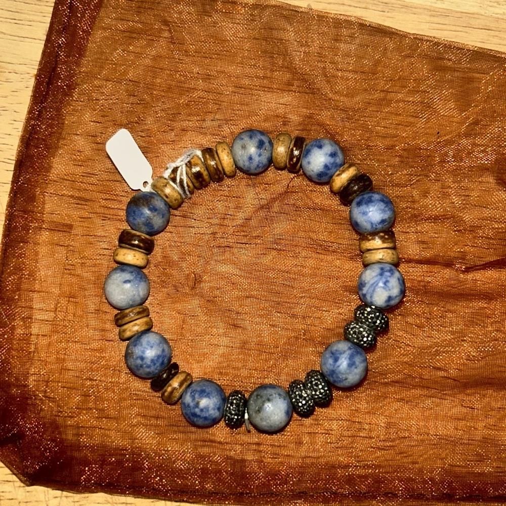 Blue beaded bracelet